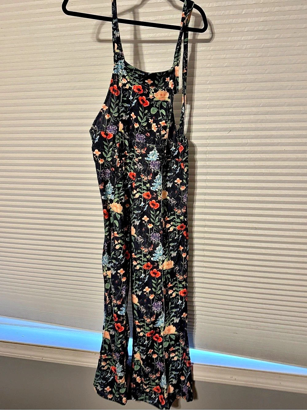 Floral Wide Leg Jumpsuit in Black & Multicolor